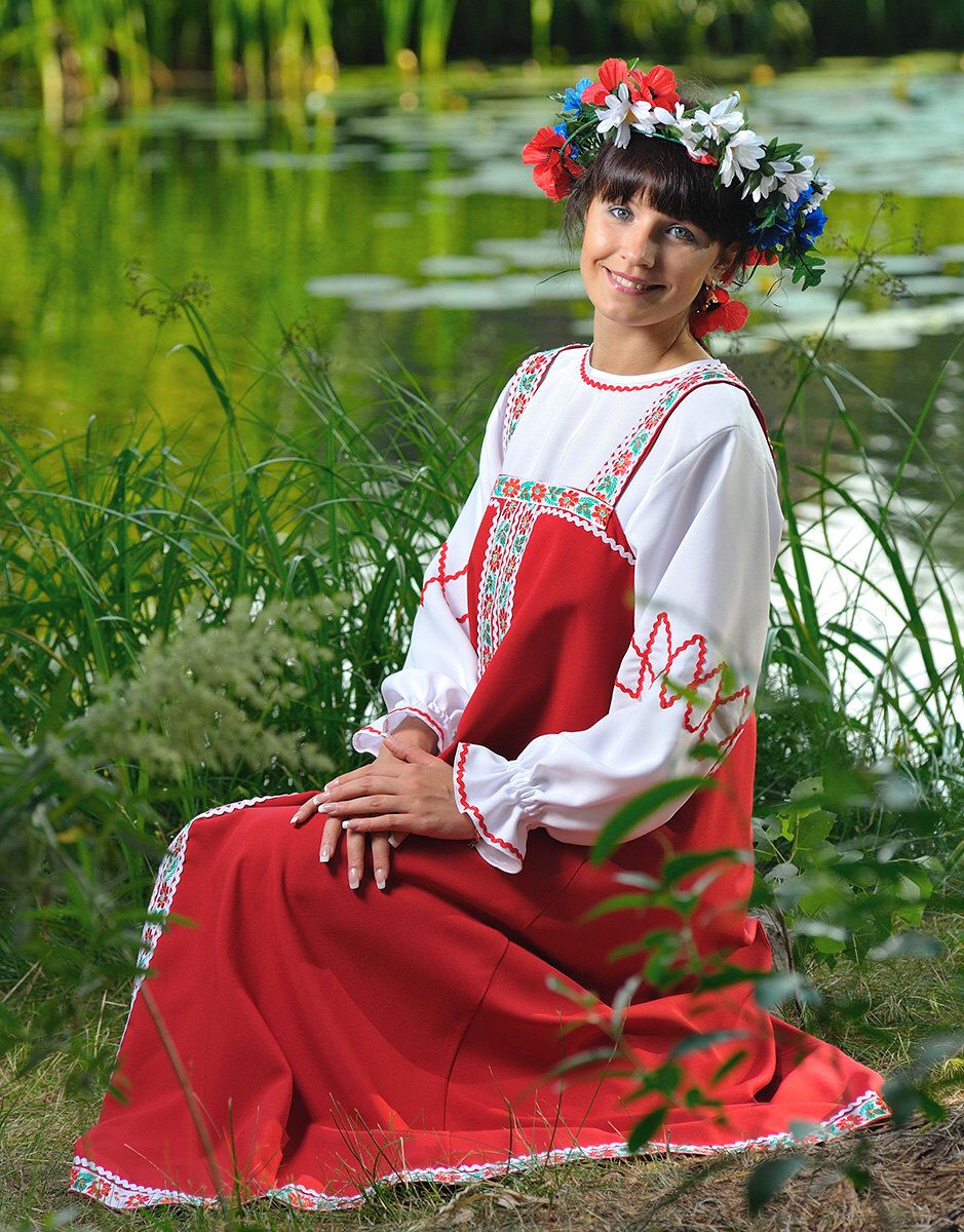 Beautiful girl Girls in Slavic costumes in Ibadan